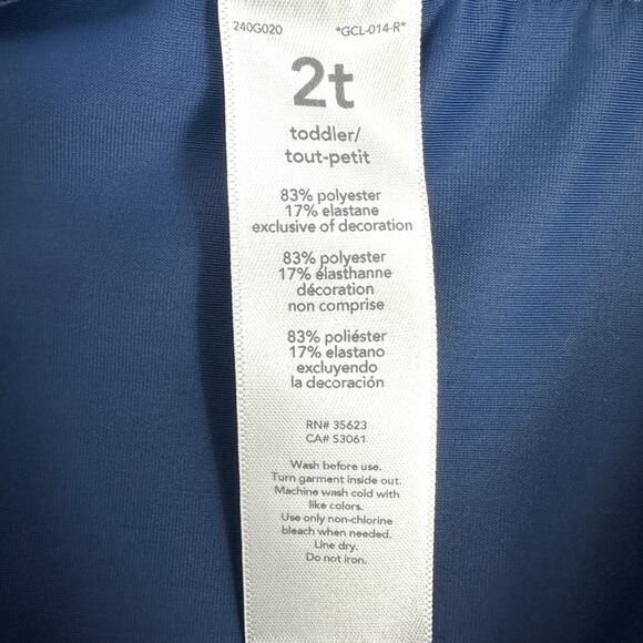 Carters Blue Quarter Zip Long Sleeve Logo Print Rash Guard Shirt Size 2T - Picture 4 of 6
